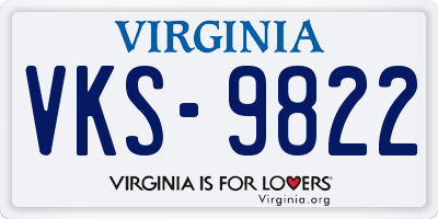 VA license plate VKS9822