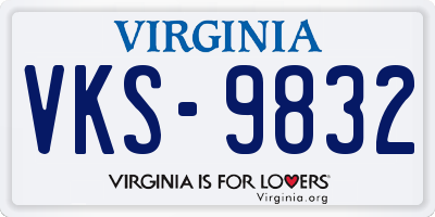 VA license plate VKS9832