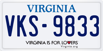 VA license plate VKS9833