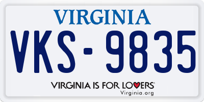 VA license plate VKS9835