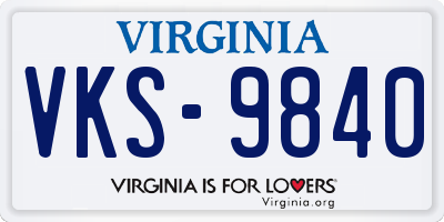 VA license plate VKS9840