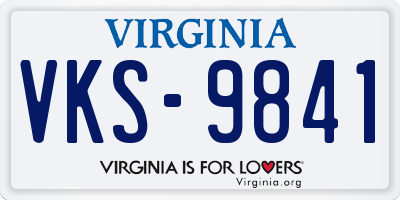 VA license plate VKS9841