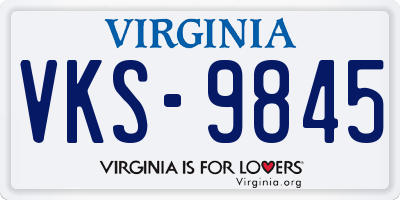 VA license plate VKS9845