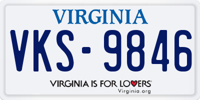 VA license plate VKS9846