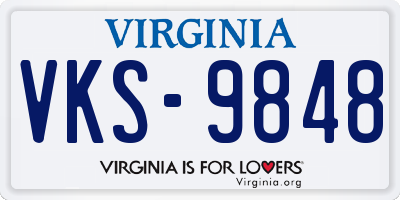 VA license plate VKS9848
