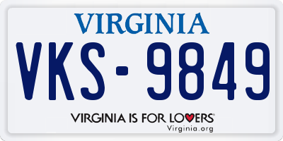 VA license plate VKS9849