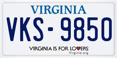 VA license plate VKS9850