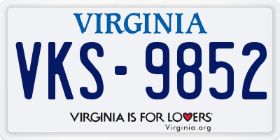 VA license plate VKS9852
