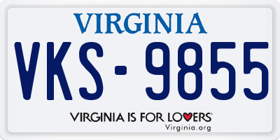 VA license plate VKS9855
