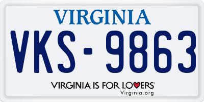 VA license plate VKS9863