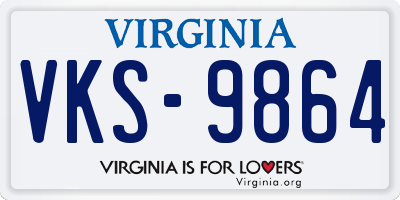 VA license plate VKS9864