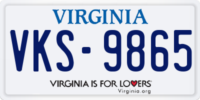 VA license plate VKS9865