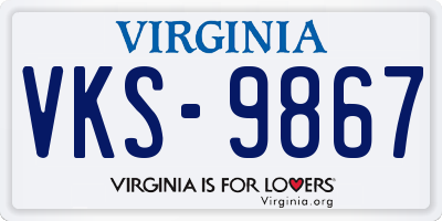 VA license plate VKS9867