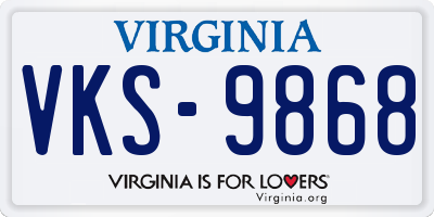 VA license plate VKS9868