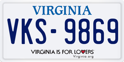 VA license plate VKS9869