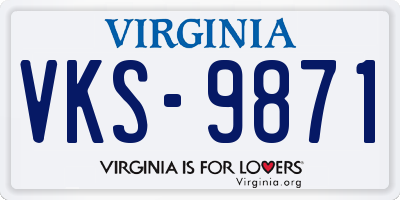 VA license plate VKS9871