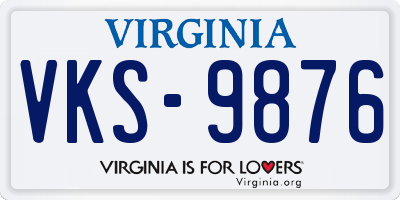 VA license plate VKS9876
