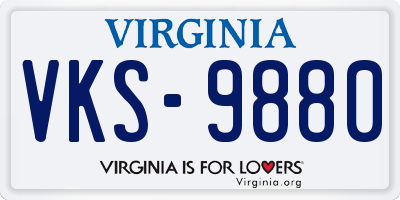 VA license plate VKS9880