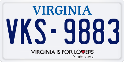 VA license plate VKS9883
