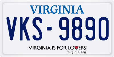 VA license plate VKS9890