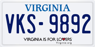 VA license plate VKS9892