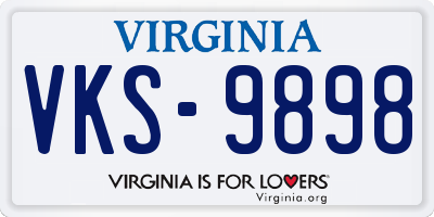 VA license plate VKS9898