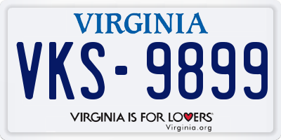 VA license plate VKS9899