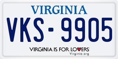 VA license plate VKS9905