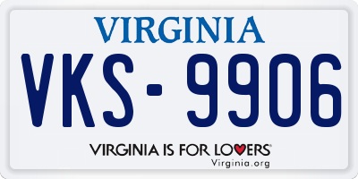 VA license plate VKS9906