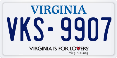 VA license plate VKS9907