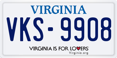 VA license plate VKS9908