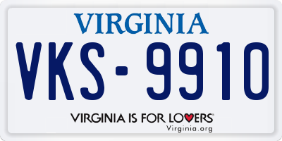 VA license plate VKS9910