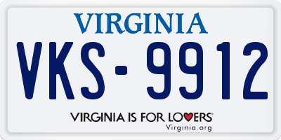 VA license plate VKS9912
