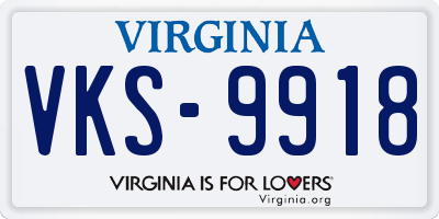 VA license plate VKS9918
