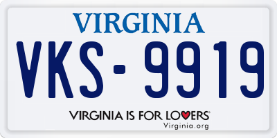 VA license plate VKS9919