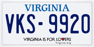 VA license plate VKS9920
