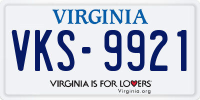 VA license plate VKS9921