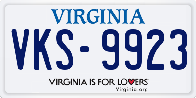 VA license plate VKS9923