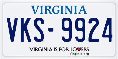 VA license plate VKS9924