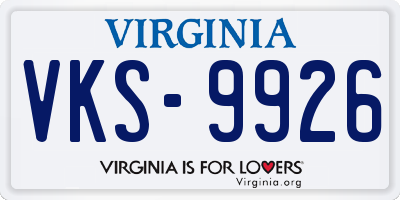 VA license plate VKS9926