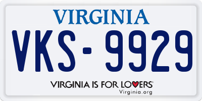 VA license plate VKS9929