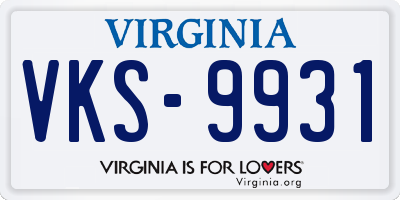 VA license plate VKS9931