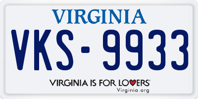 VA license plate VKS9933