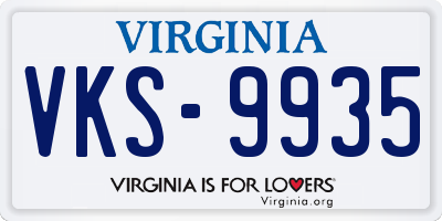 VA license plate VKS9935