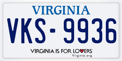 VA license plate VKS9936