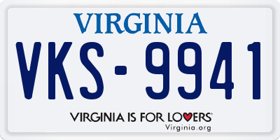 VA license plate VKS9941