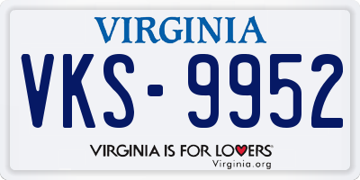VA license plate VKS9952