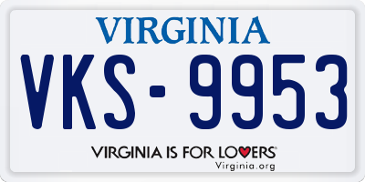 VA license plate VKS9953