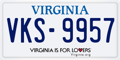 VA license plate VKS9957