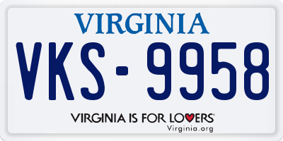 VA license plate VKS9958